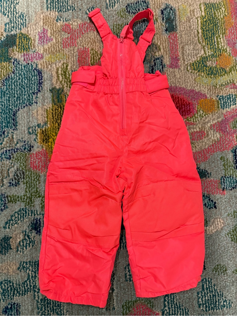 Cat & Jack Bright Coral Pink Kids Snow Overalls